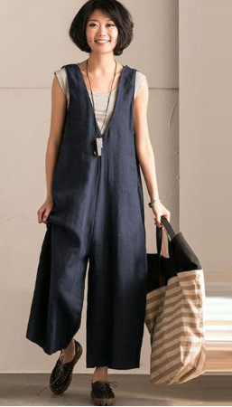 Jumpsuit, Pants, Cotton and Linen Blend